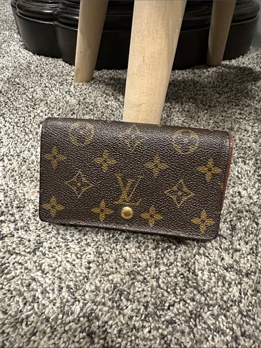 Vintage Louis Vuitton Brown Monogram Tresor Compact Snap Wallet